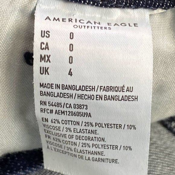 American Eagle Next Level Stretch Super Hi-Rise Shortie Cut Off Shorts Size 0 - Picture 5 of 10